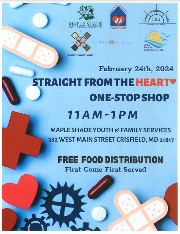 Flyer for food distribution on February 24, 2024