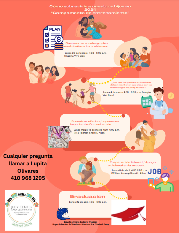 How to Survive Our Children in 2024 Boot Camp flyer in Spanish