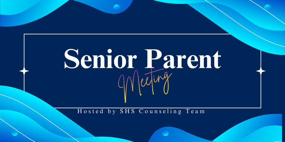 white text on blue background