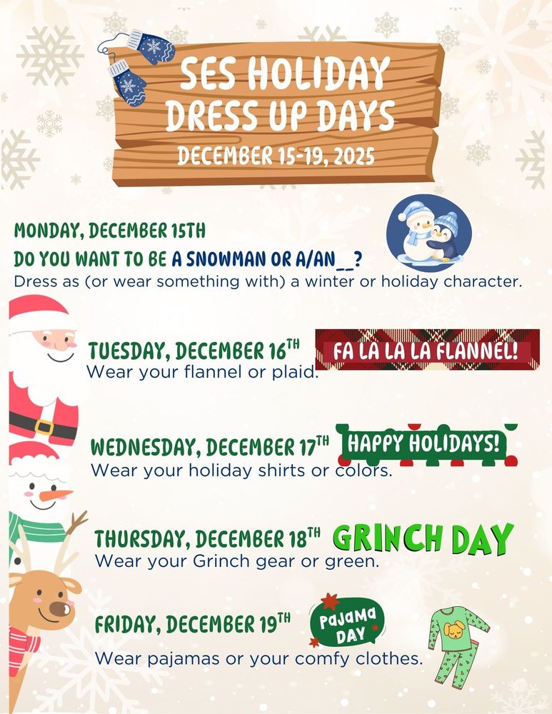 Graphic with dress up days