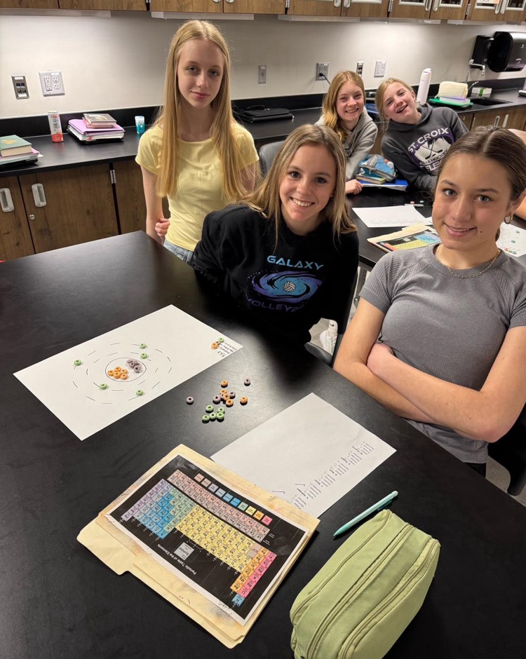 Seventh grade Physical Science students got creative by building atoms out of Fruit Loops!