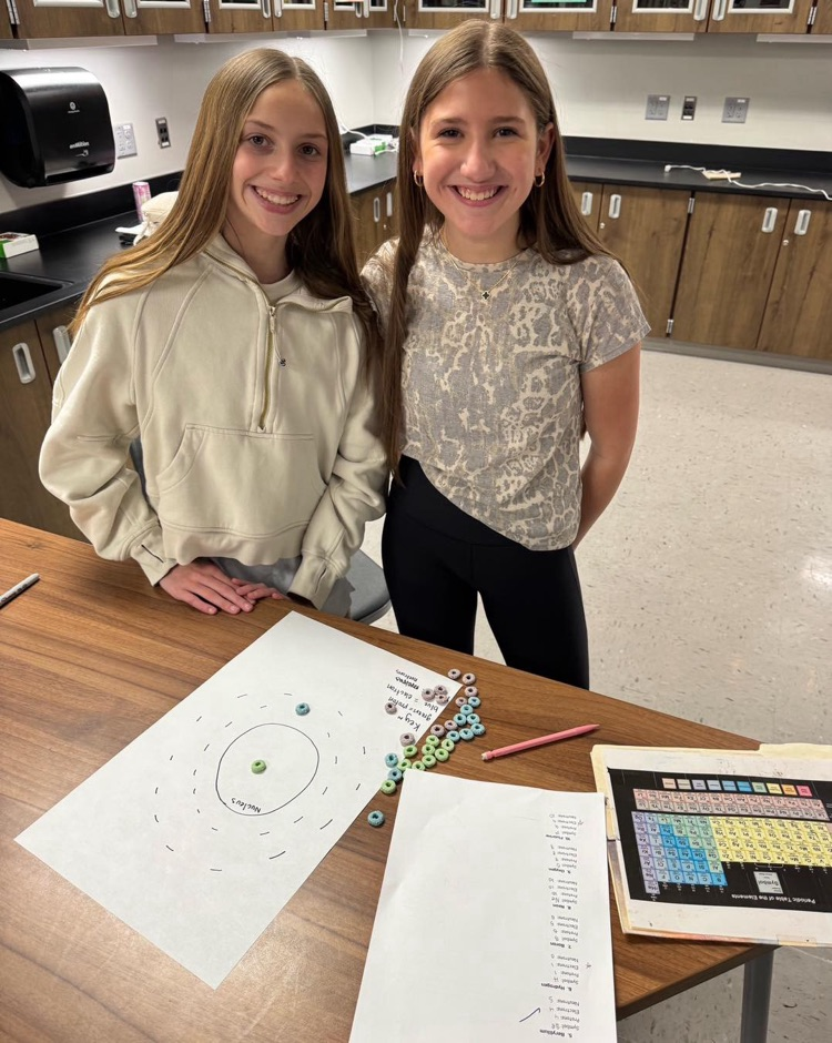 Seventh grade Physical Science students got creative by building atoms out of Fruit Loops!
