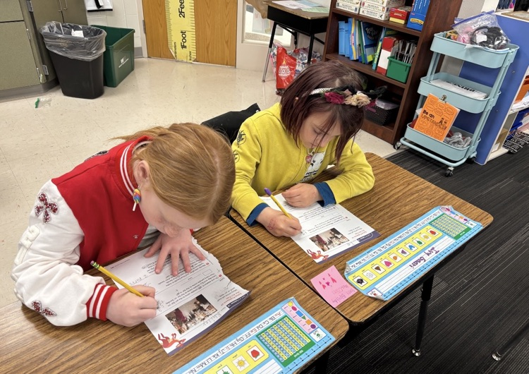 Mrs. Andersen’s 2nd graders are putting their teamwork skills to work as they solve word problems with numbers within 1,000. 