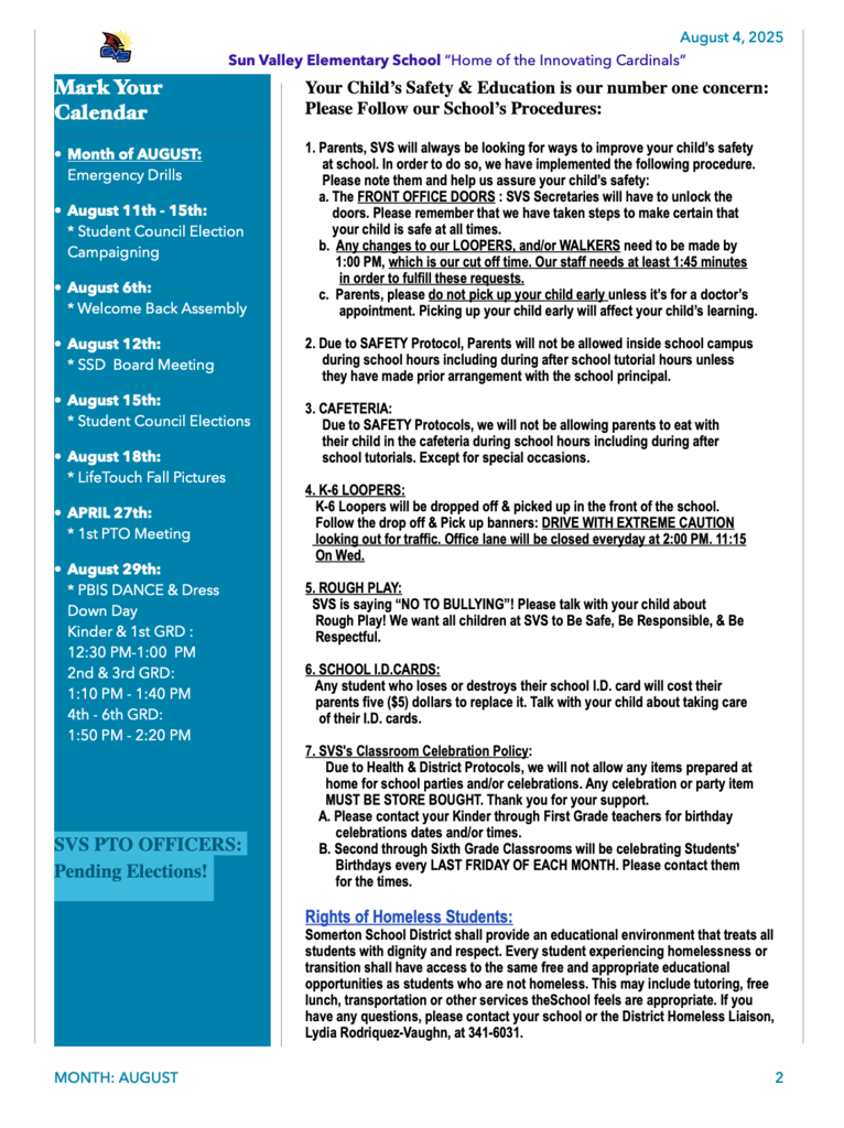 SVS NEWSLETTER AUGUST 4, 2025