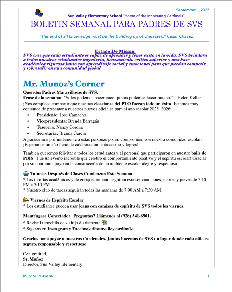 SVS NEWSLETTER  SEPTEMBER 2, 2025