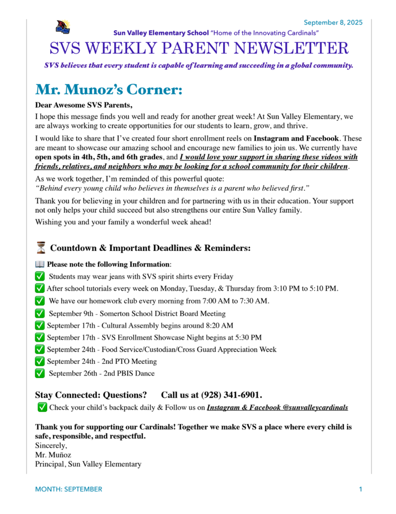 SVS NEWSLETTER SEP 8 , 2025
