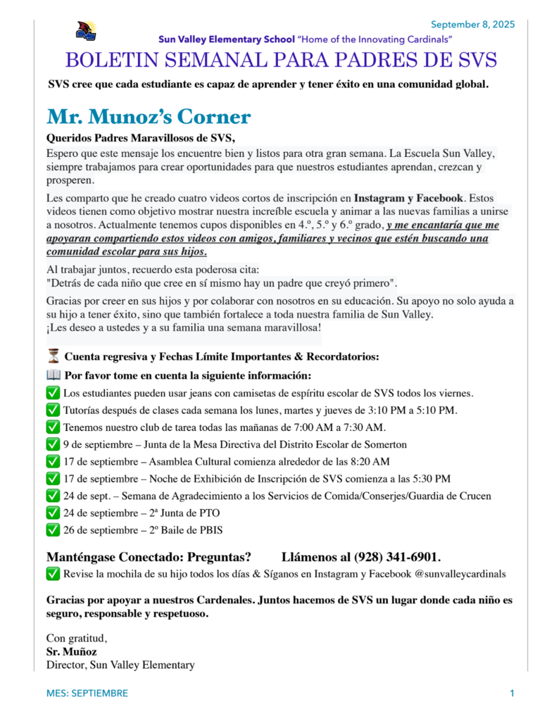 SVS NEWSLETTER SEP 8 , 2025