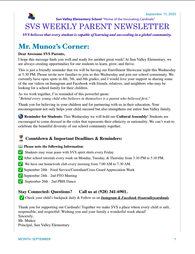 SVS NEWSLETTER SEPTEMBER 15 , 2025