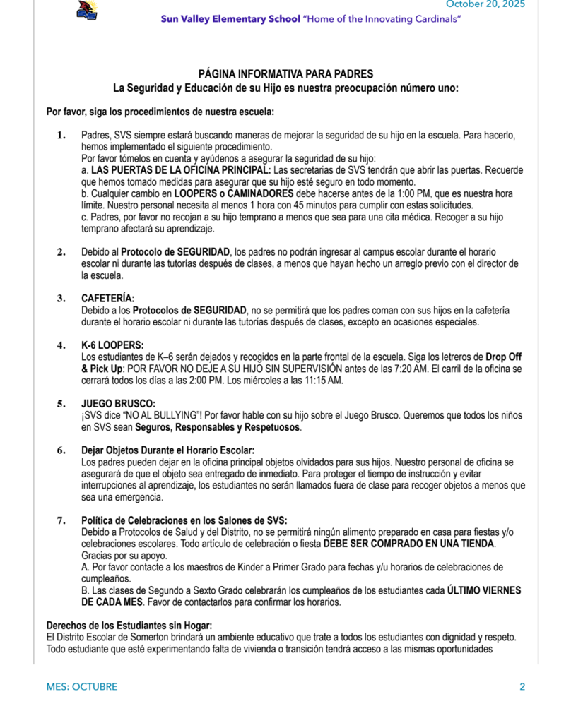 SVS NEWSLETTER OCTOBER 20TH , 2025