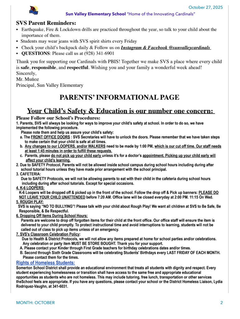 SVS NEWSLETTER OCTOBER 27TH 2025