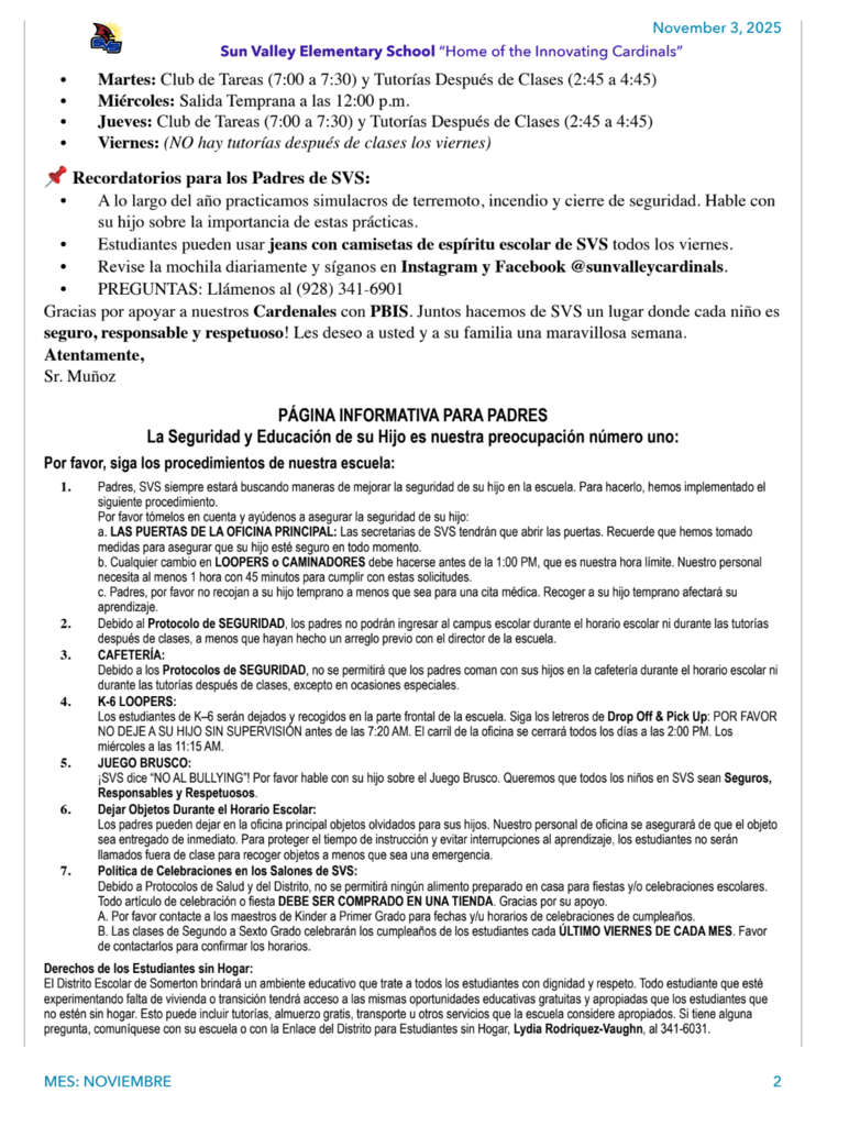 SVS NEWSLETTER NOVEMBER 3RD 2025