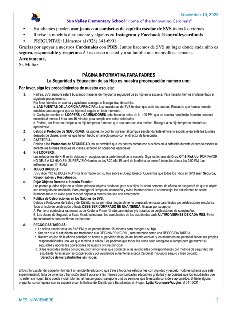 SVS NEWSLETTER NOVEMBER 10TH , 2025