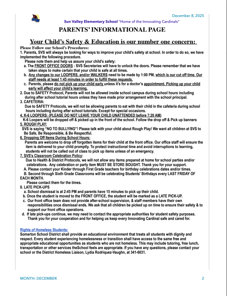 SVS NEWSLETTER DEC  8 , 2025