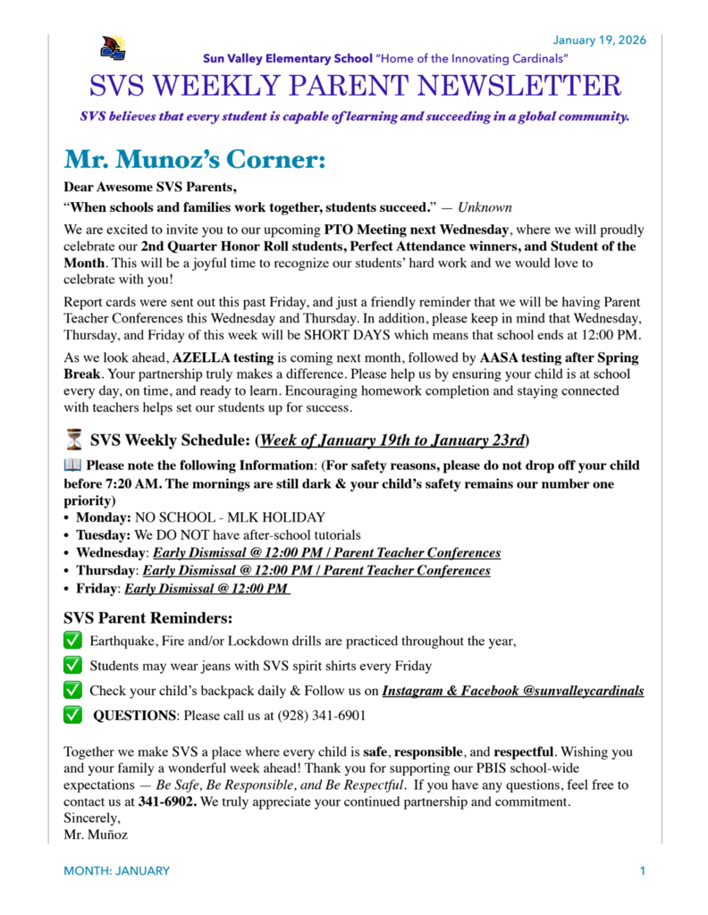 SVS NEWSLETTER JAN 19 , 2025