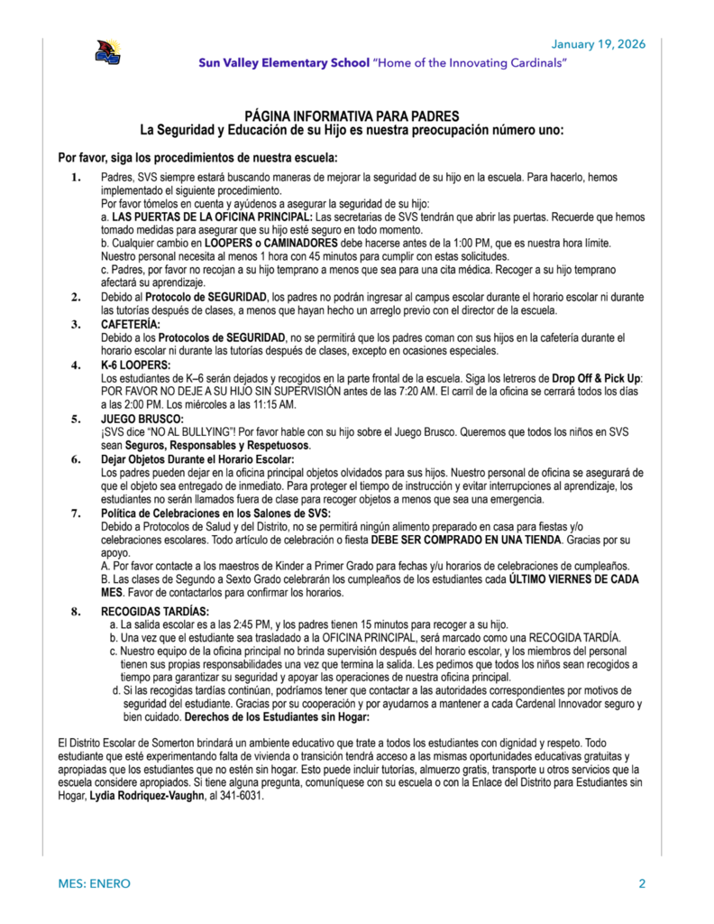 SVS NEWSLETTER JAN 19 , 2025