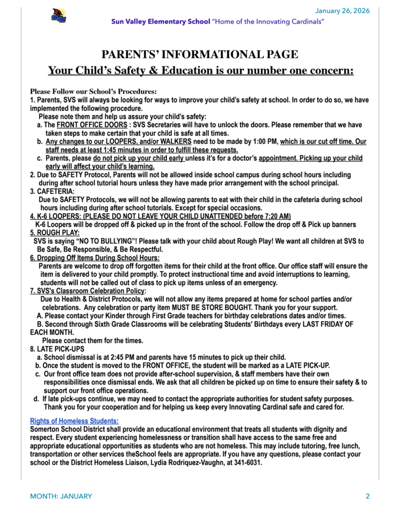 SVS NEWSLETTER JANUARY 26, 2025