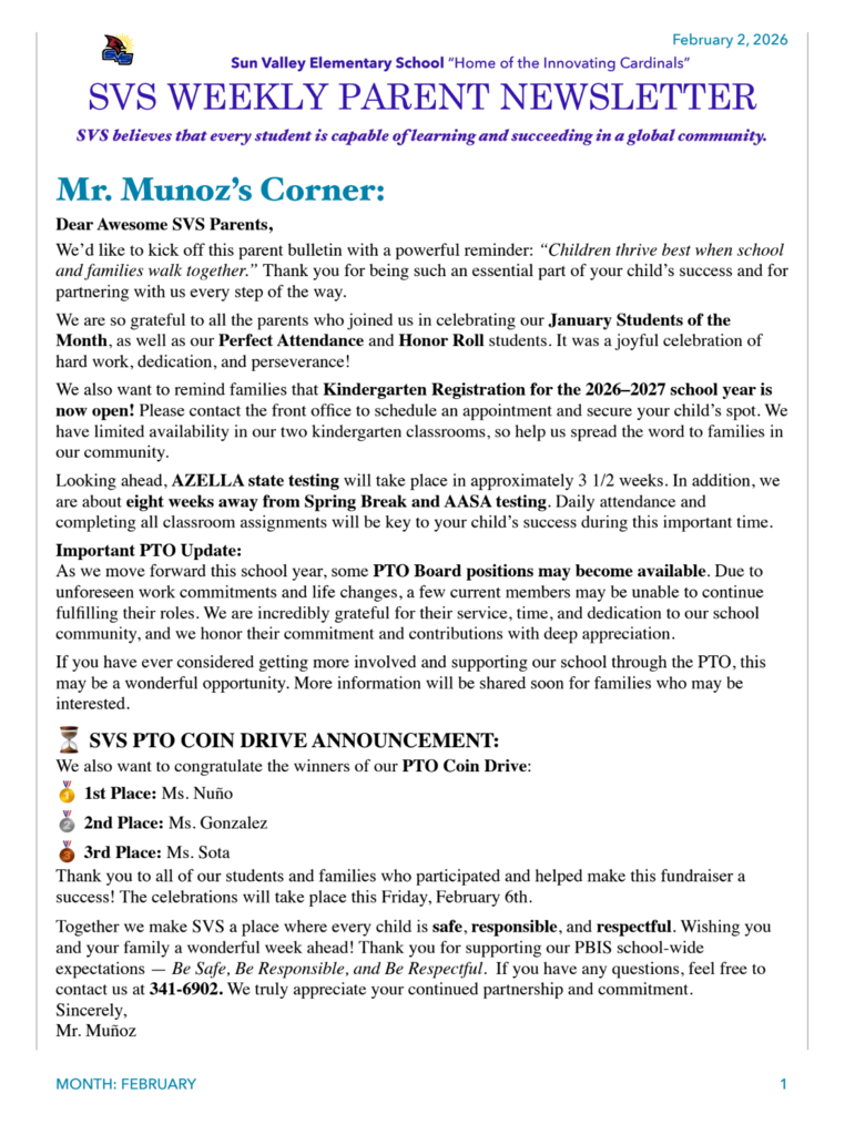 SVS NEWSLETTER FEB,2 , 2026