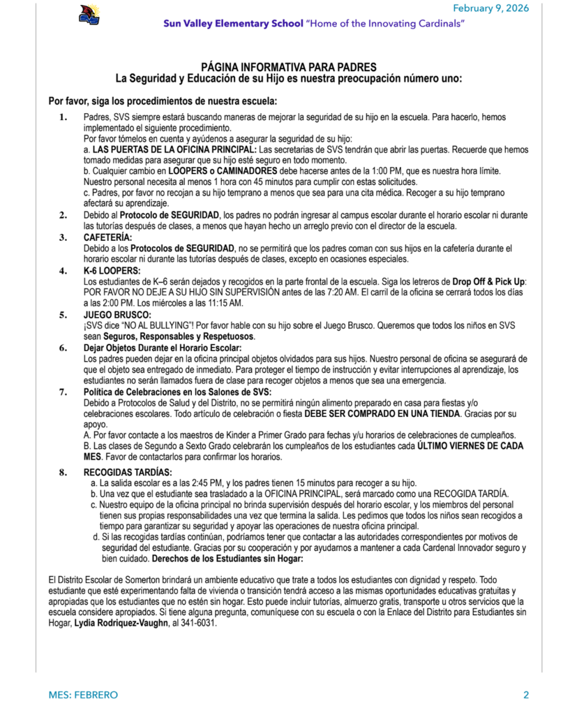 SVS NEWSLETTER FEB 16TH , 2026