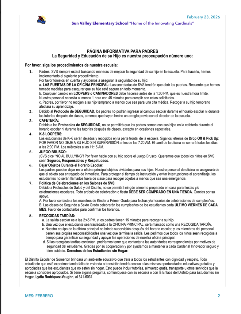 SVS NEWSLETTER FEB 23rd , 2026