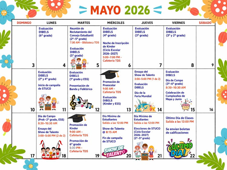calendario mes de mayo