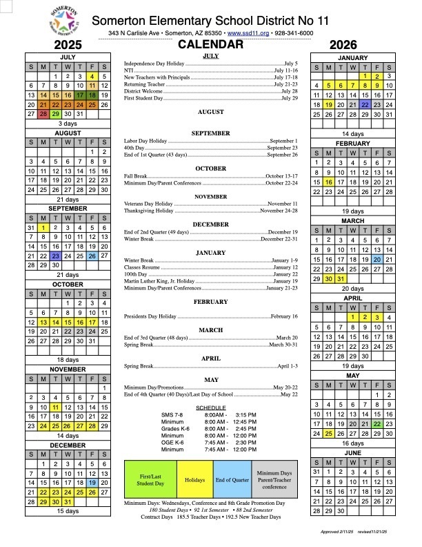 25/26 calendar