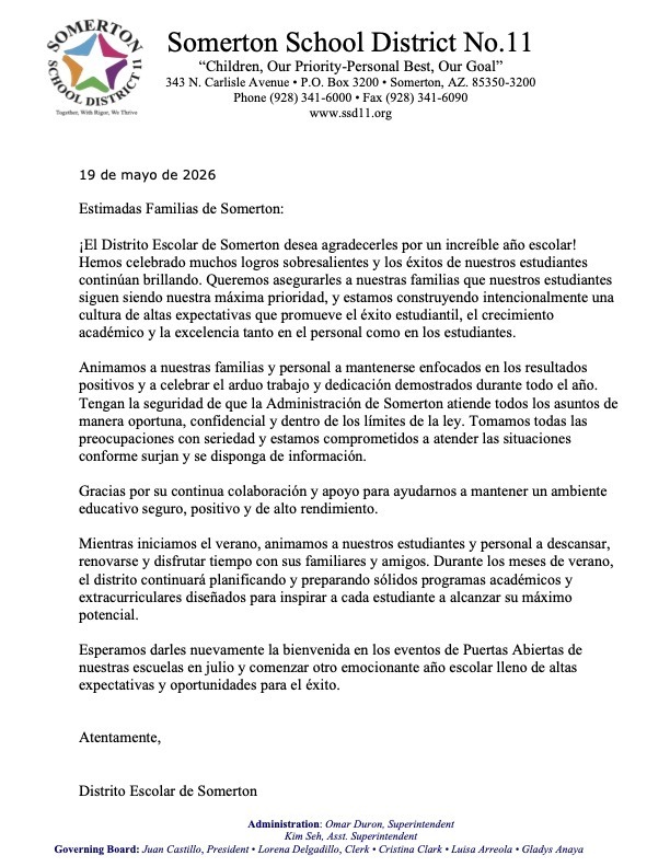 Parent Memo Spanish