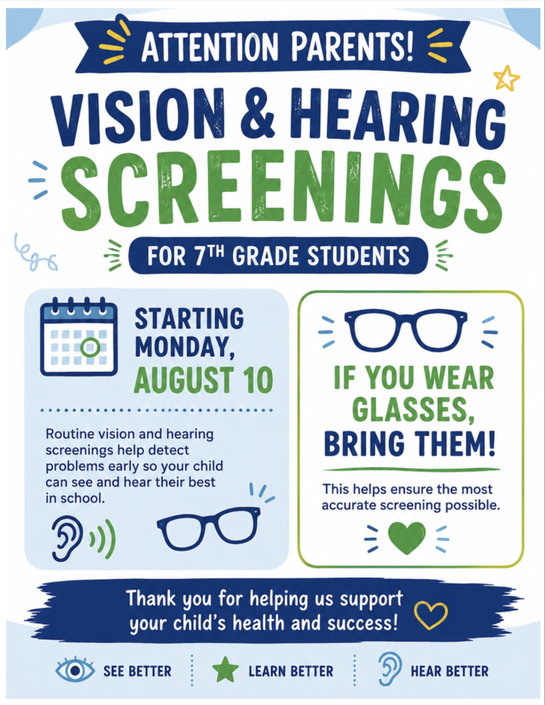 7th Grade Screening