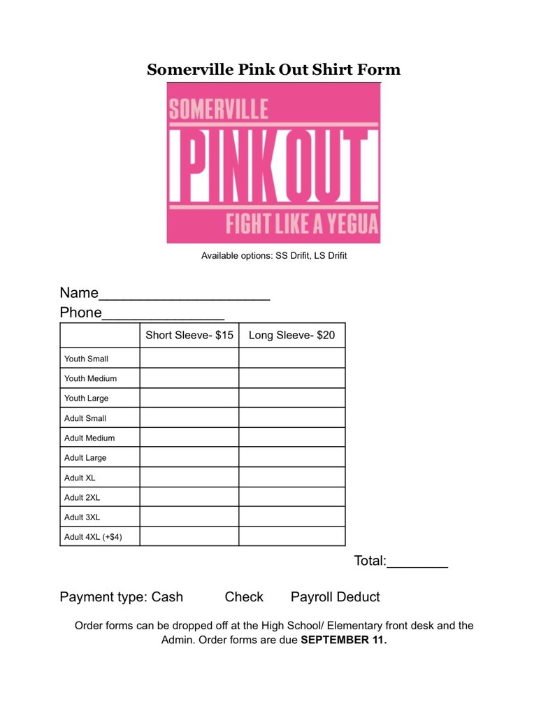 PINK OUT CHEERLEADING SHIRTS