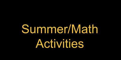 Summer/Math Activities
