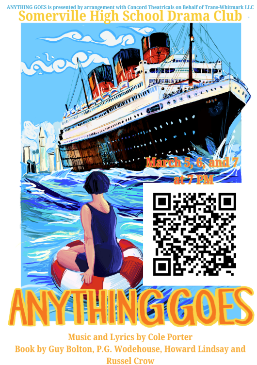 drama production flyer of anything goes