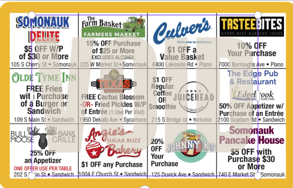 Back of Discount Card