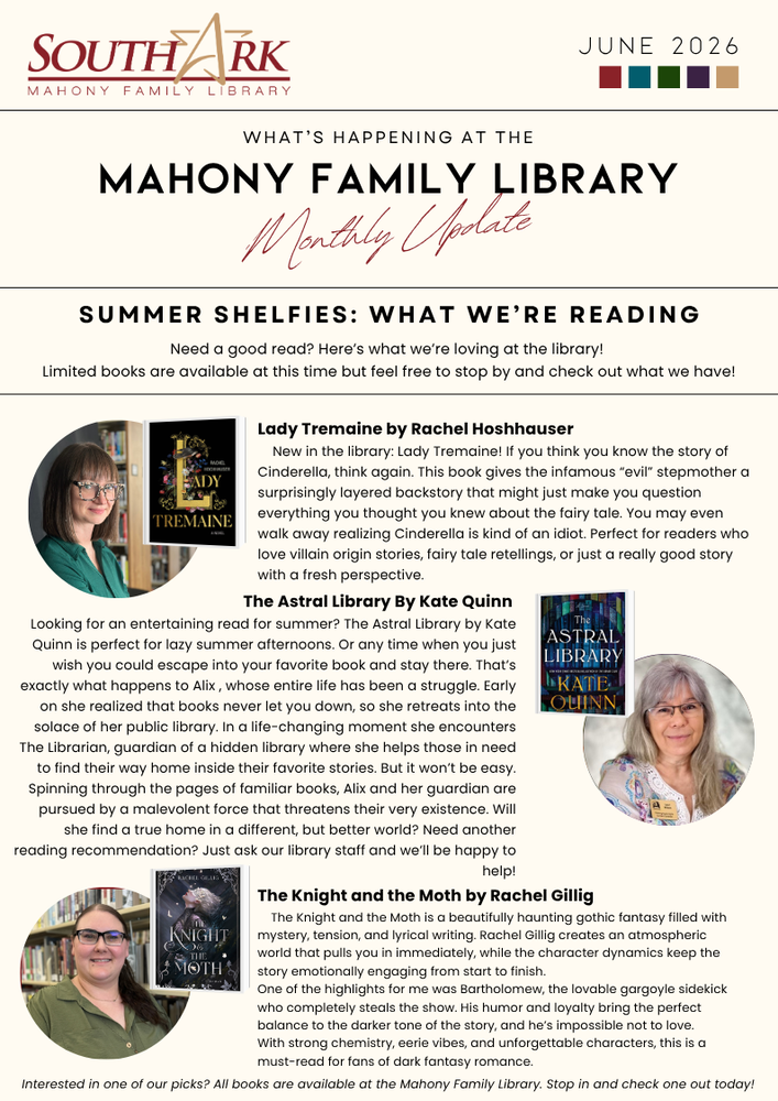 June Newsletter for Mahony Library