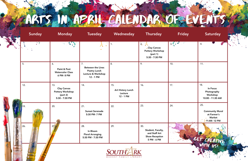 Arts in April Calendar