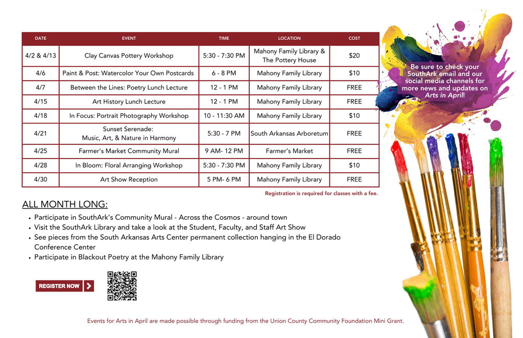 Arts in April details