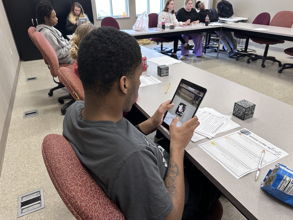 Criminal Justice Students using Merge Cubes