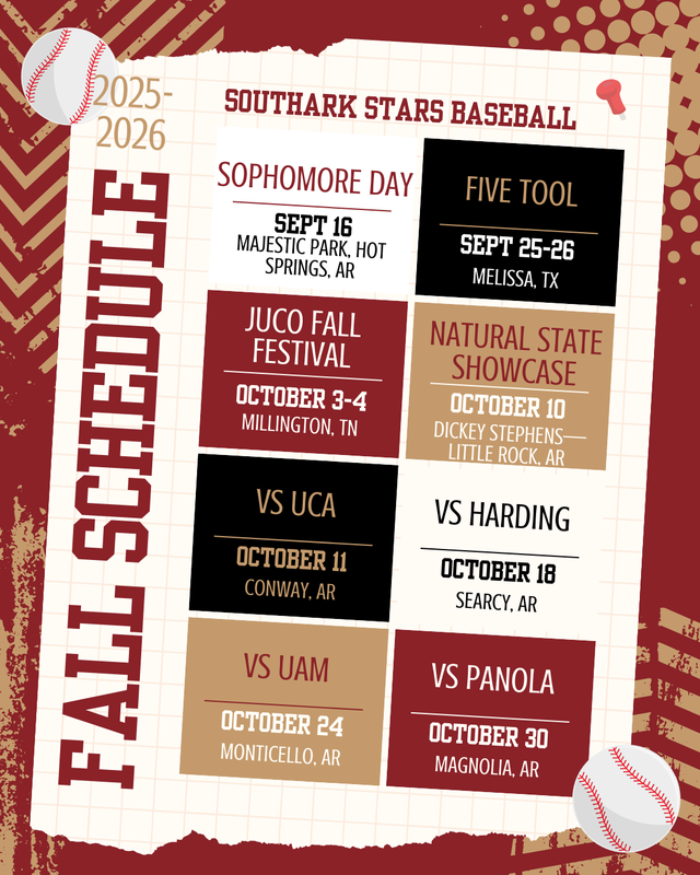 Fall baseball schedule