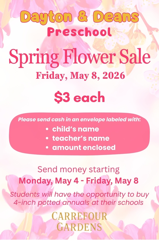 Preschool Spring Flower Sale Flyer