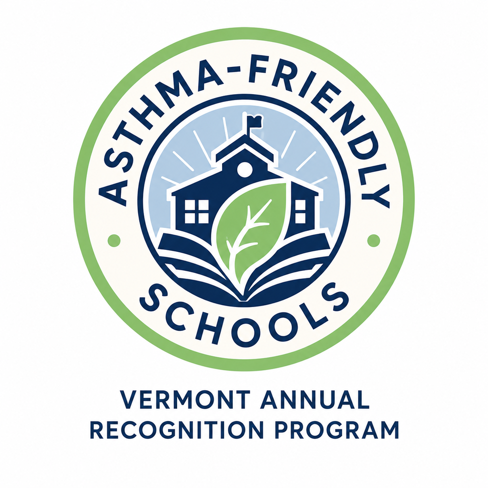 Vermont Asthma-Friendly Schools Annual Recognition Program logo, recognizing schools for creating healthy, asthma-friendly learning environments.