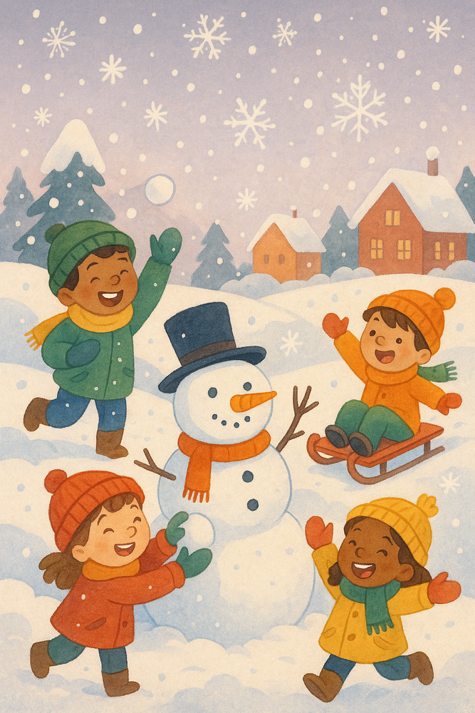 Snow day imaged generated by AI