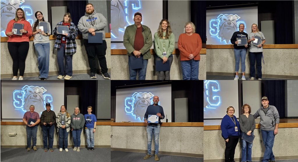 5-Year Service Awards were presented to Michelle AuBuchon, Leigh Rogers, Collin Byrd, Donna Sanford, and Emily Beck (not-pictured). 10-Year Service Awards were presented to Danny Sanford, Kati Hooker, and Debbie Popplewell. 15-Year Awards were presented to April Hozem and Susan Russell. 20-Year Service Awards were presented to Kathy Meets, Jamie Meyers, Jasmine Wiggans, Michelle Lallier, and Sarah Spanel. A 25-Year Service Award was presented to Kenny Fort, and 30-Year Service Awards were presented to Mary Van Orden, CIndy Jordan, and Howard Stambaugh.