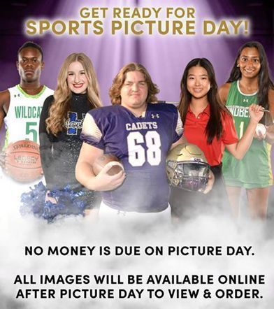 Get Ready for Sports Picture Day!  No money is due on picture day.  All images will be available online after picture day to view & order.