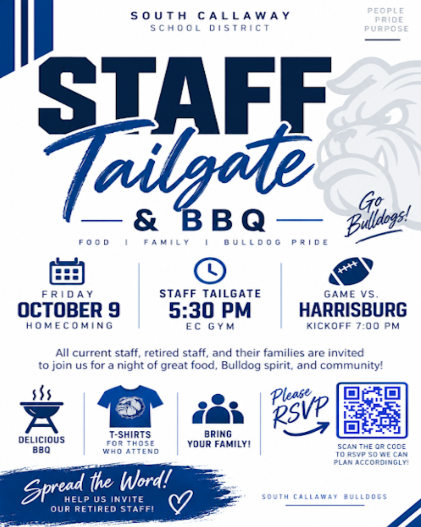Staff Tailgate & BBQ October 9, 2026