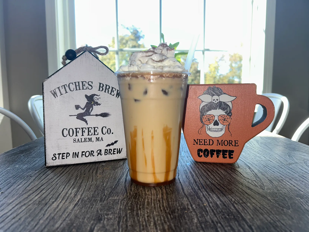 Iced coffee and whipped cream