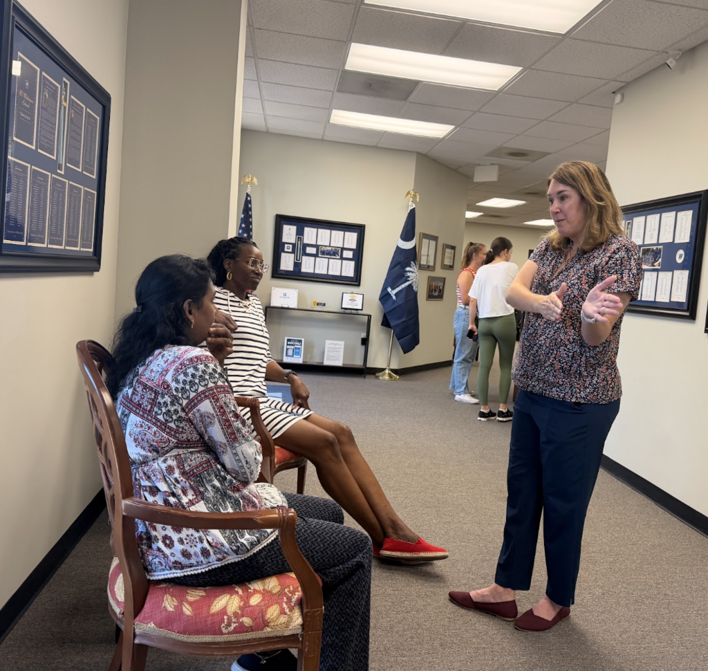 Faculty talking