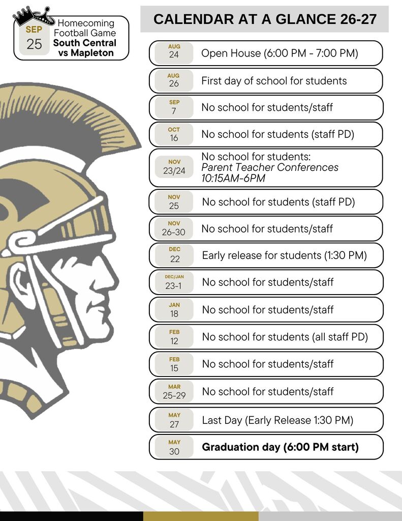 calendar at a glance of school year