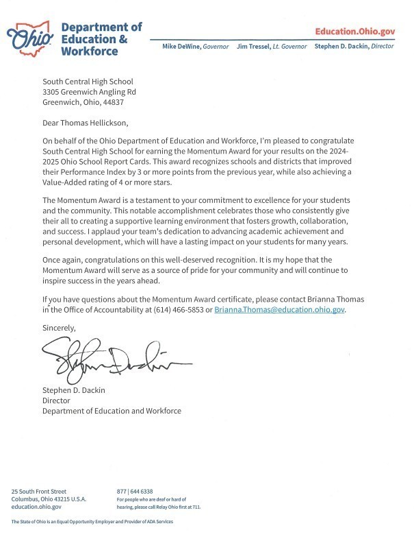 Momentum Award Letter