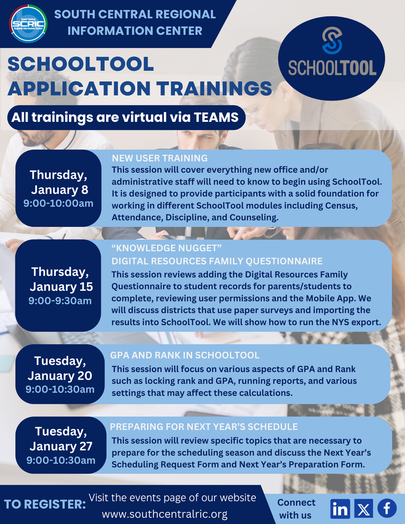 2026 January SchoolTool Trainings