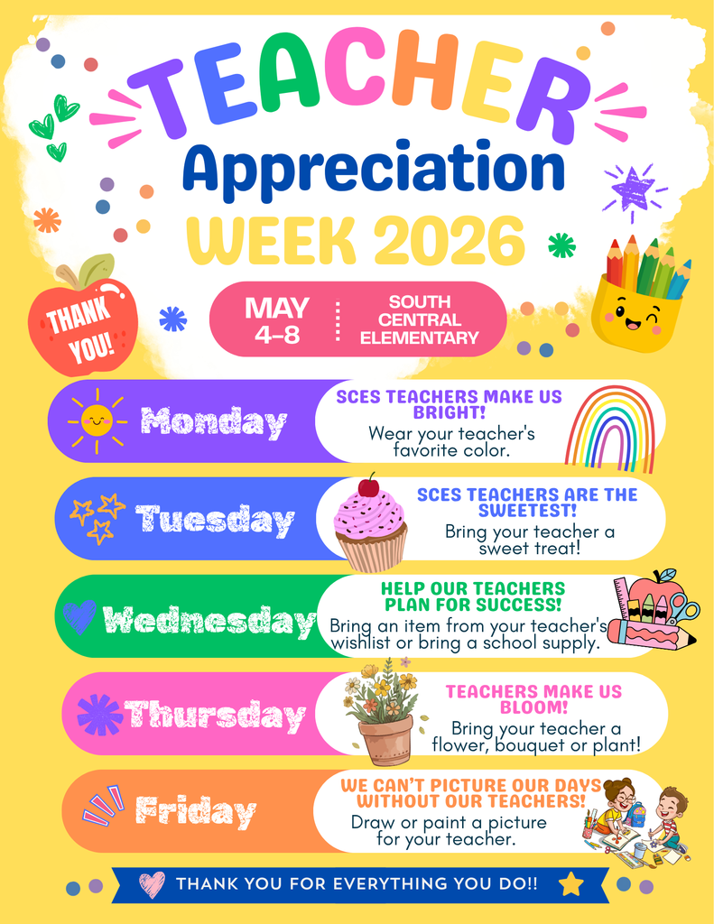 Teacher appreciation May 4-8