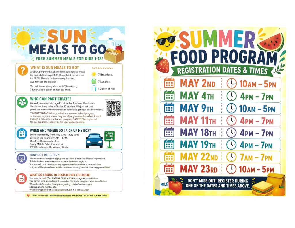 Summer Meals for Southern Illinois kids available in Mt. Vernon