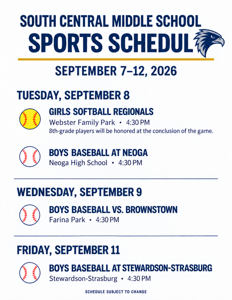 Sports schedule